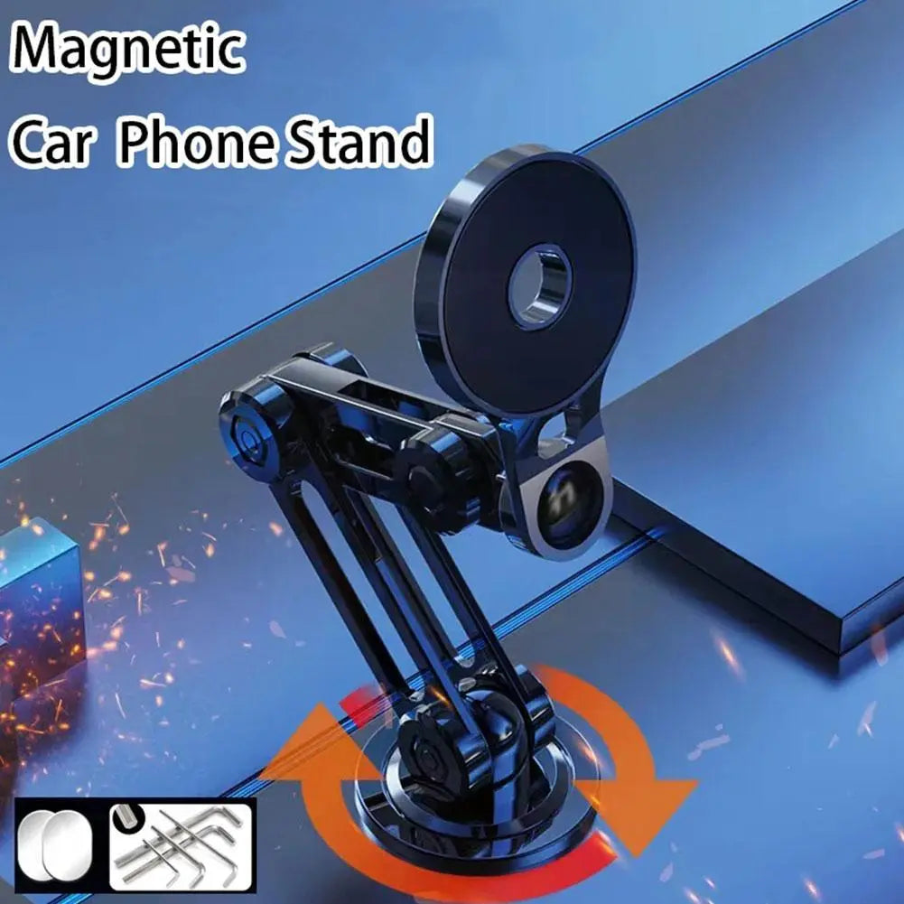 Car Phone Holder Magnetic Suction Rotatable Metal Arm