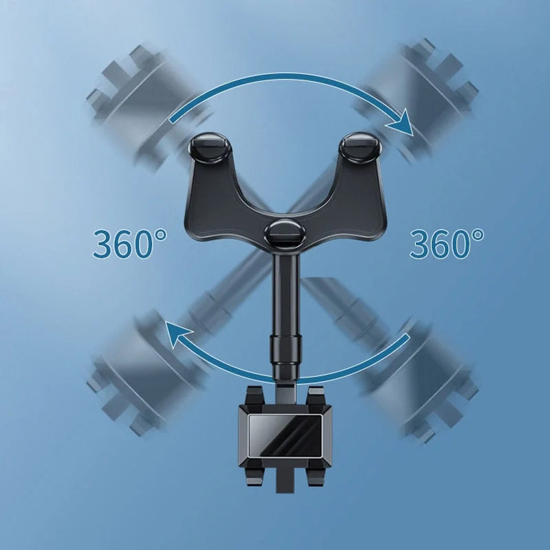 Car Phone Holder Rearview Mirror Mount Rotating Universal Fit