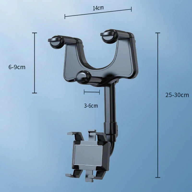 Car Phone Holder Rearview Mirror Mount Rotating Universal Fit