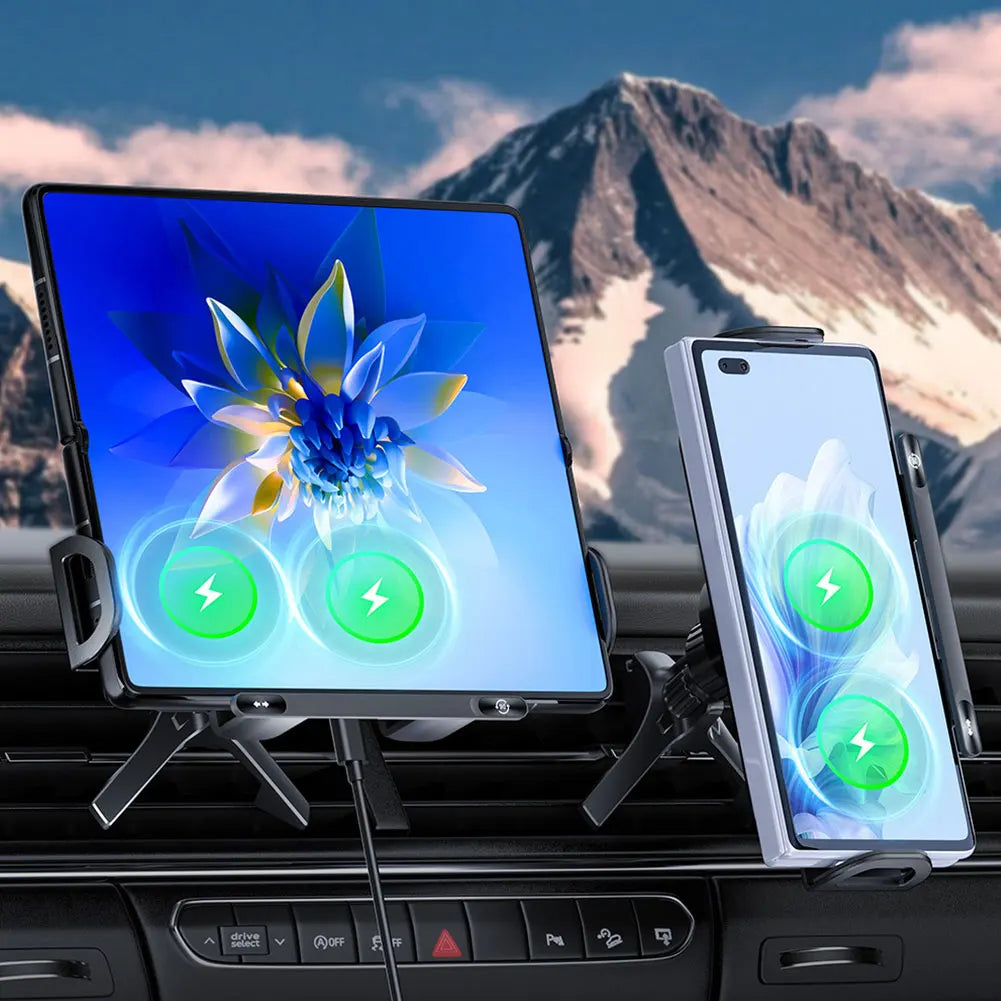 Car Phone Holder Wireless Charging Touch-Sensor Auto-Clamp 360° Rotation