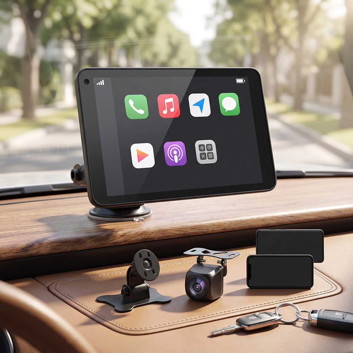 Car Screen 7-Inch Touchscreen Voice Navigation Backup Camera