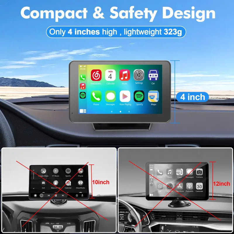 Car Screen 7-Inch Touchscreen Voice Navigation Backup Camera