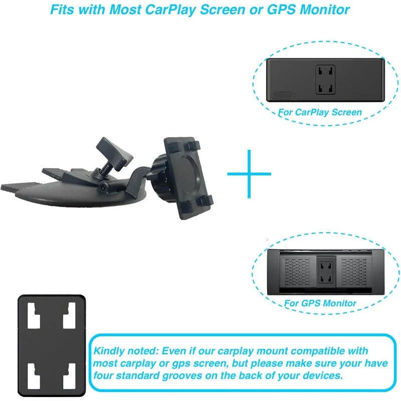 Car Screen Mount CD Slot 360° Adjustable Double-Lock