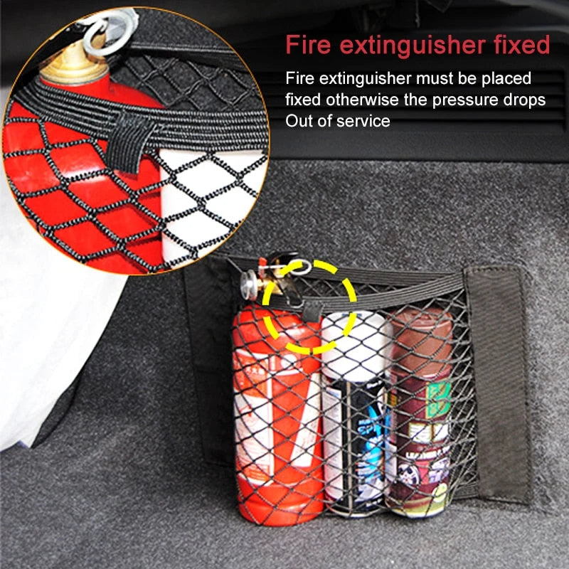 Car Seat Back Organizer Stretchable Dual-Layer Mesh Storage Net