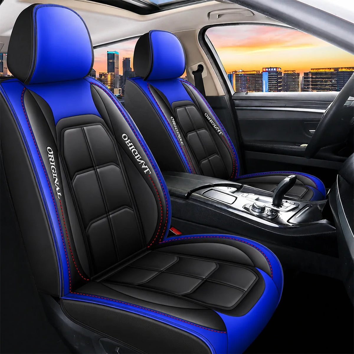 Car Seat Covers PU Leather Universal Fit 2-Piece Set
