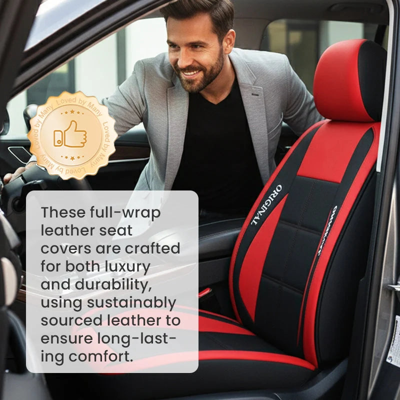 Car Seat Covers PU Leather Universal Fit 2-Piece Set
