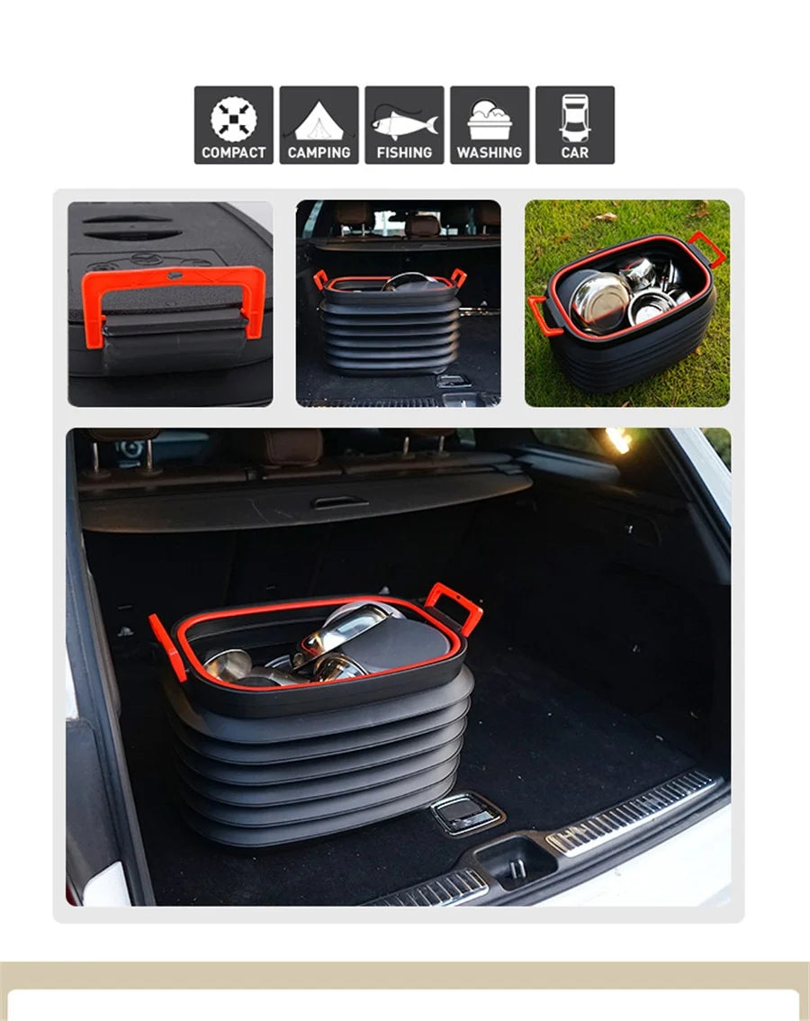 Car Storage Bucket Foldable 37L Capacity