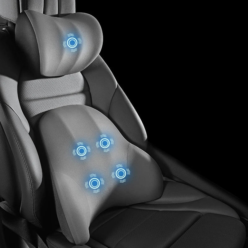 Car Support Cushion Neck & Lumbar Vibration Massage