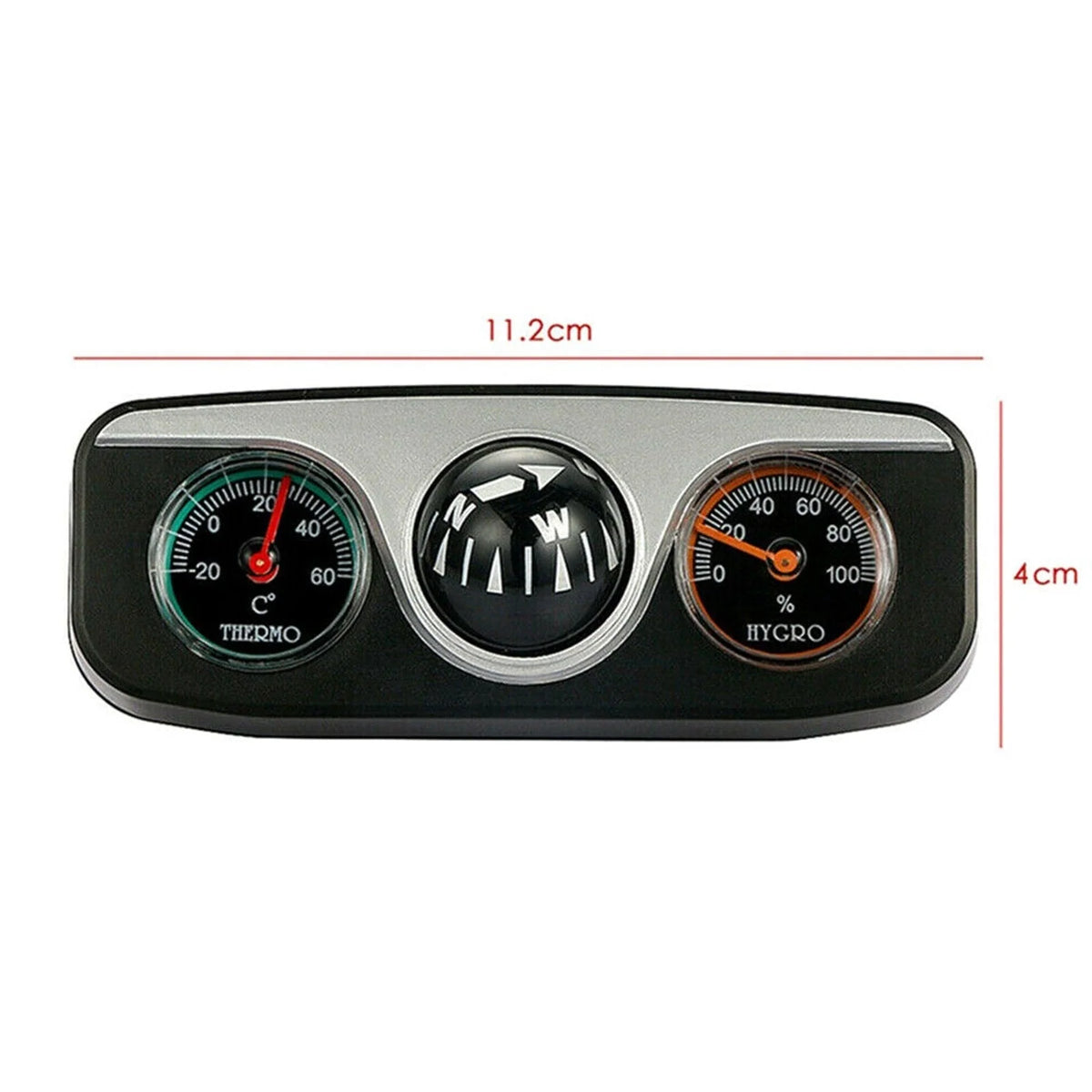 Car Thermometer & Compass Temperature Humidity Gauge