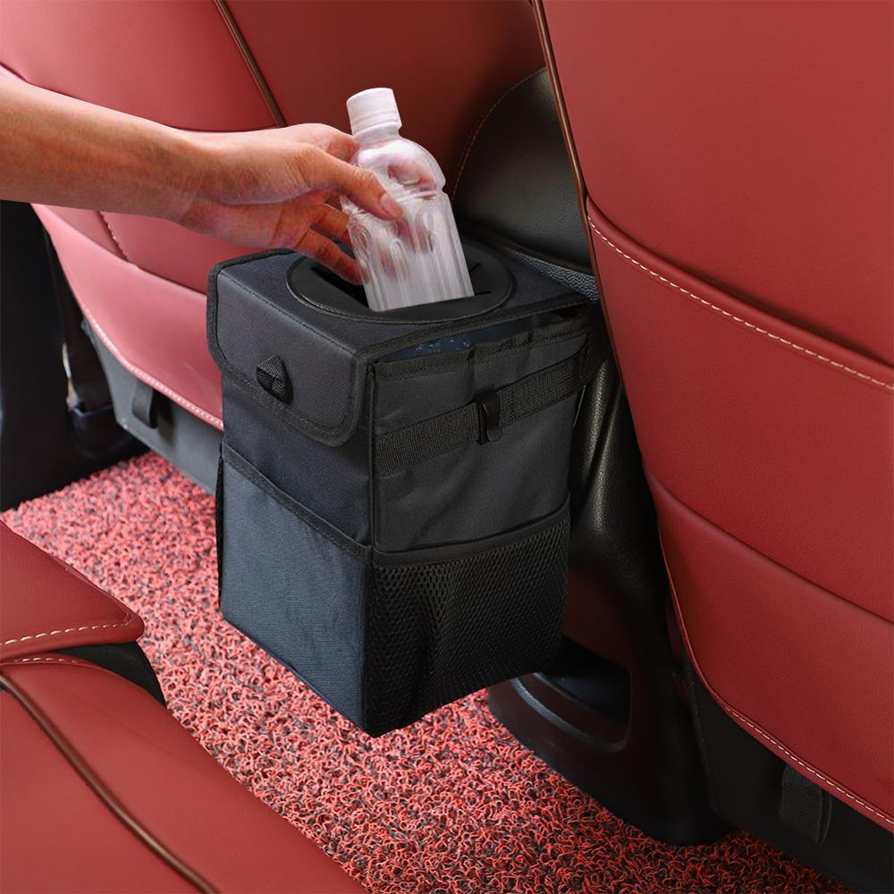 Car Trash Can Waterproof Foldable Adjustable Hanging Strap