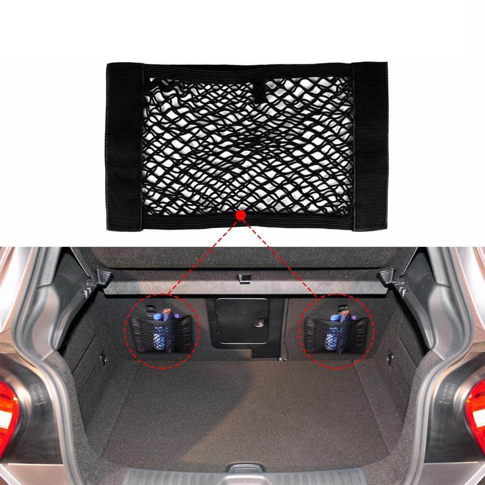 Car Trunk Organizer Double-Layer Elastic Mesh Storage
