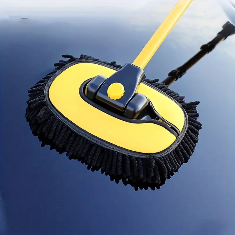 Car Wash Brush Telescopic Rotating Head Microfiber Chenille
