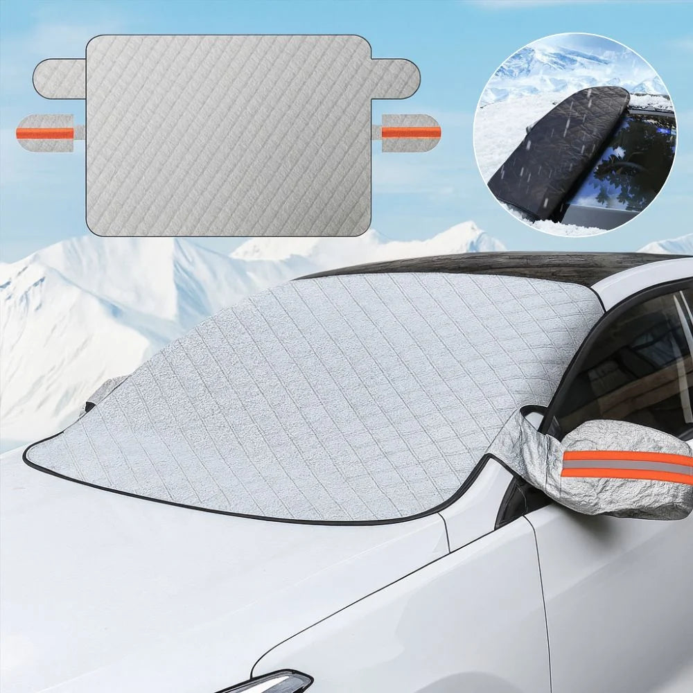 Car Windshield Cover Magnetic Weather-Resistant Polyester Mirror Coverage