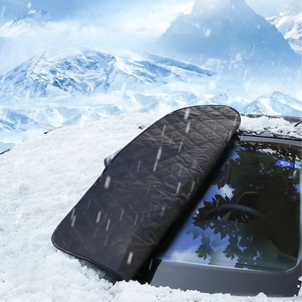 Car Windshield Cover Magnetic Weather-Resistant Polyester Mirror Coverage