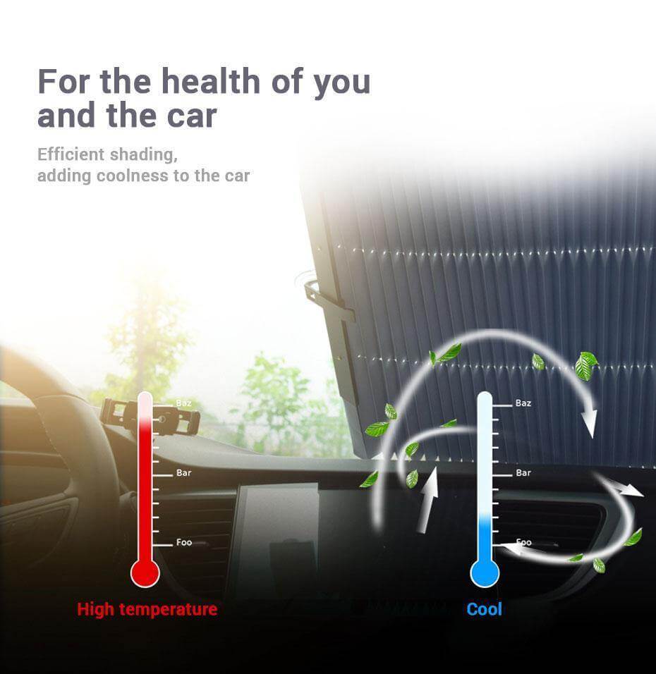 Car Windshield Sunshade Retractable UV-Blocking Reflective Aluminum Film