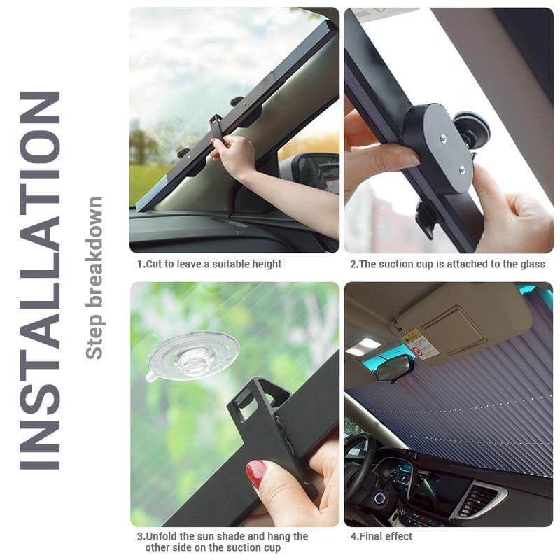 Car Windshield Sunshade Retractable UV-Blocking Reflective Aluminum Film