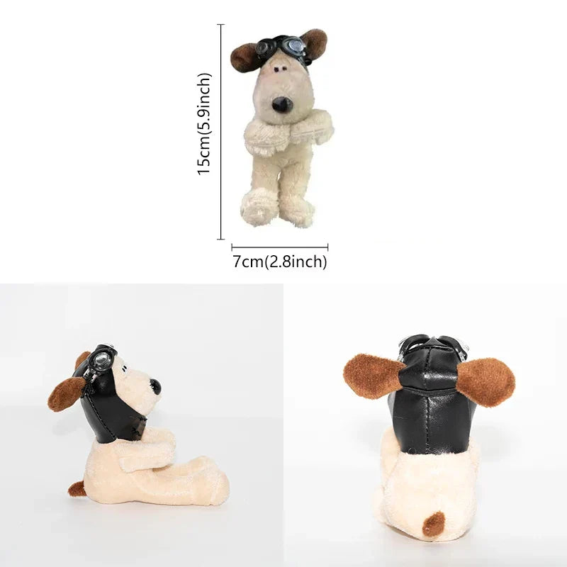Car Wiper Decoration Plush Dog With Aviator Goggles