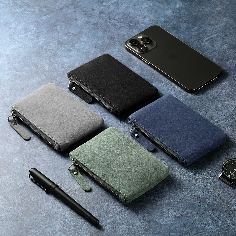 Card Holder Compact Fabric Zipper Closure
