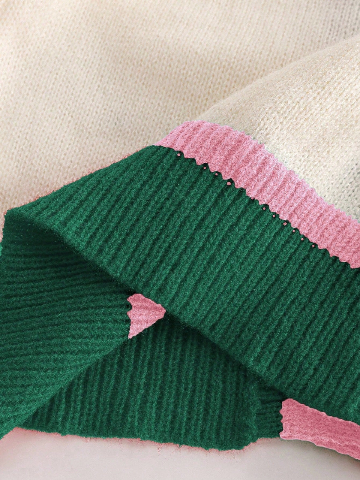 Cardigan Festive Multicolor Rib Knit Drop Shoulder