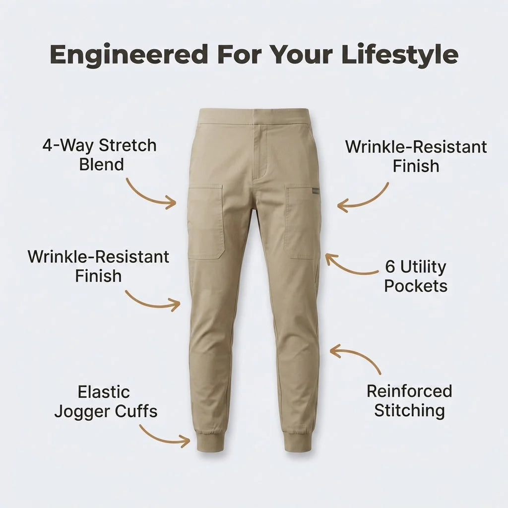 Cargo Jeans Slim Stretch Six Pockets