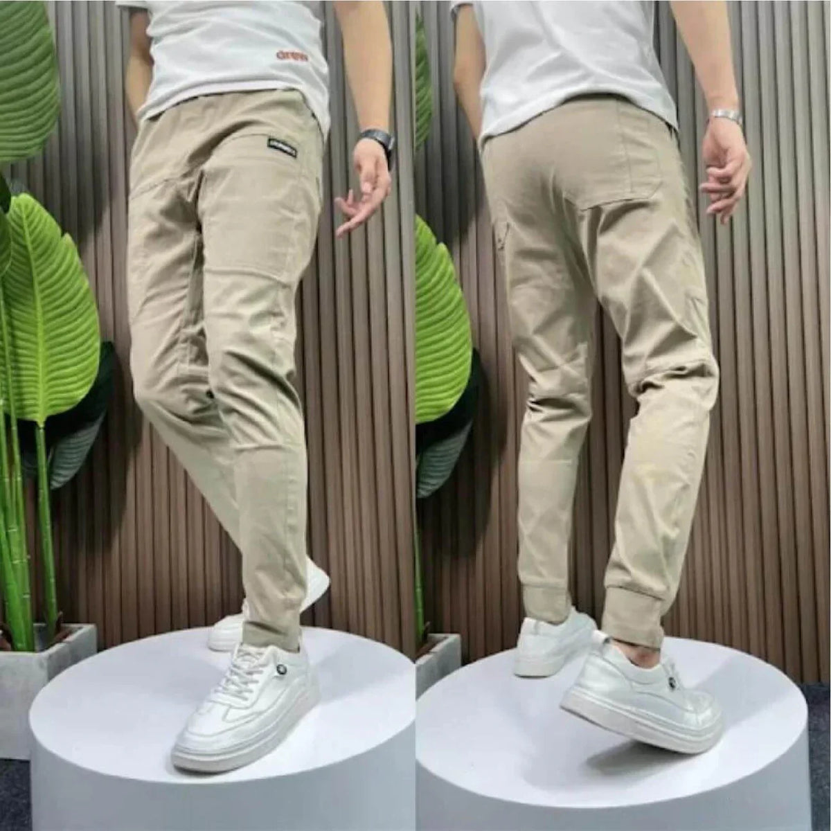 Cargo Jeans Slim Stretch Six Pockets