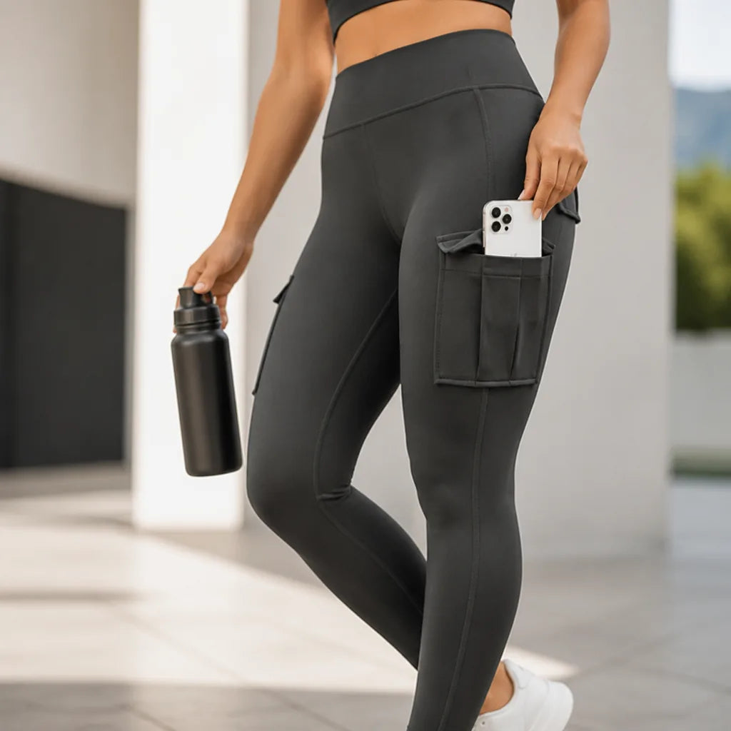 Cargo Leggings Stretchy Hip-Shaping Secure Pockets