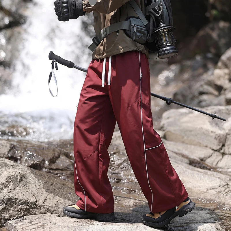 Cargo Pants Water-Repellent Wide-Leg Zip Pockets