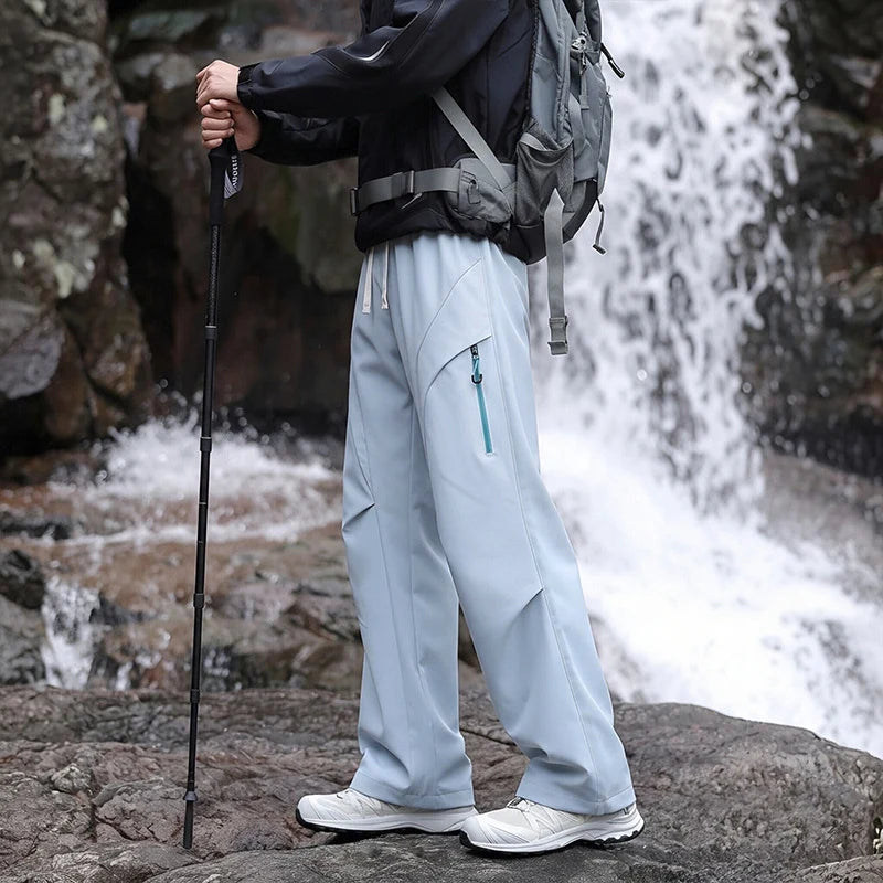 Cargo Pants Water-Repellent Wide-Leg Zip Pockets