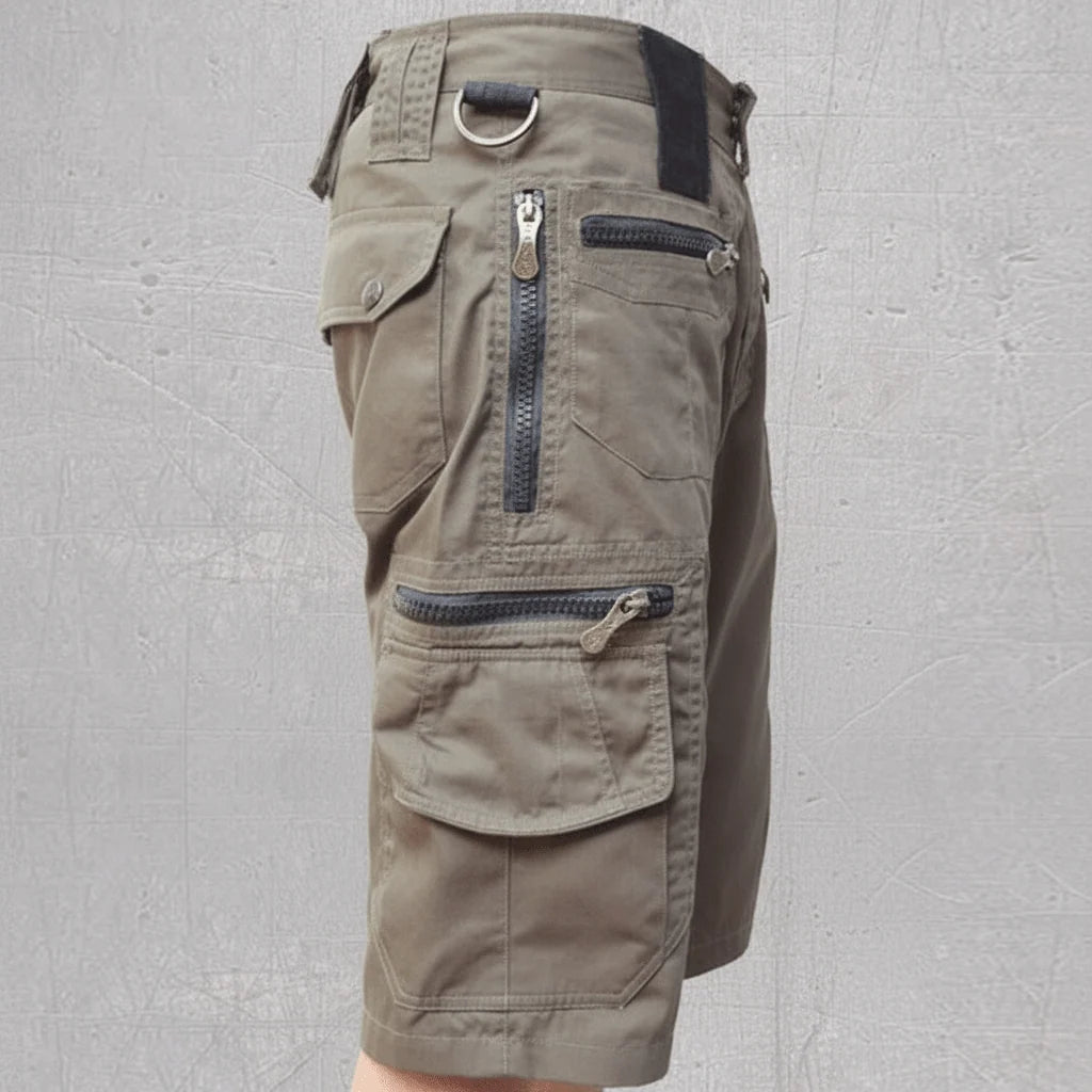 Cargo Shorts Multi-Pocket Loose-Fit Durable Blended Fabric