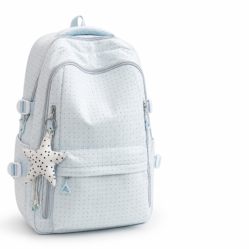 Cartoon Print Multi-Pocket Kids School Backpack (With Star Charm)