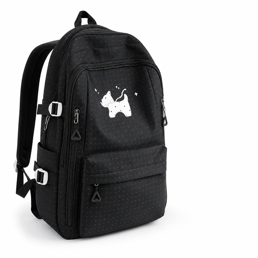 Cartoon Print Multi-Pocket Kids School Backpack (With Star Charm)