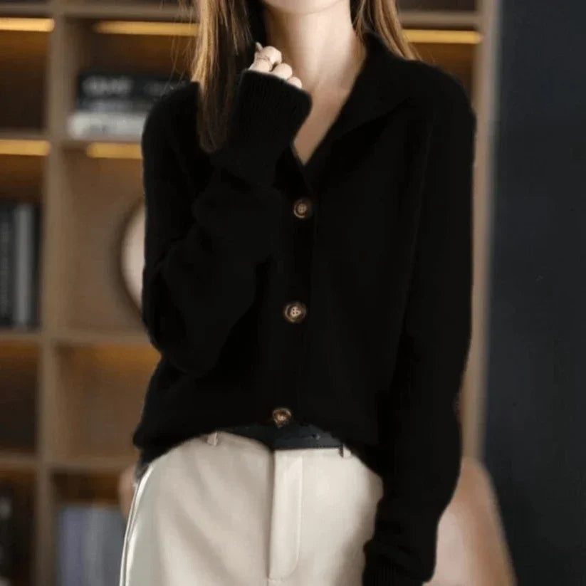 Cashmere Cardigan 100% Cashmere Relaxed Fit Open Front