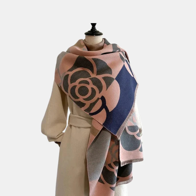 Cashmere Scarf Reversible Printed Design Warm Winter Accessory
