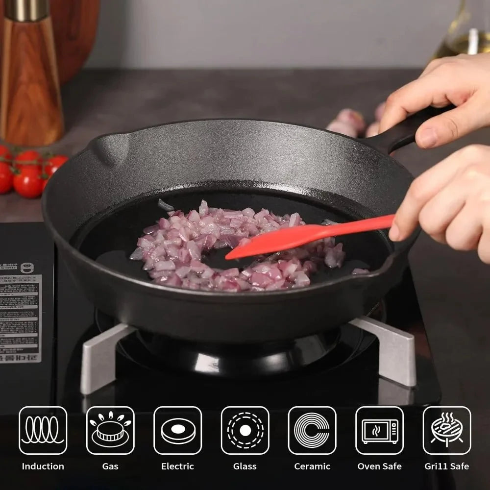 Cast Iron Skillet Even Heat Multi-Source Cooking
