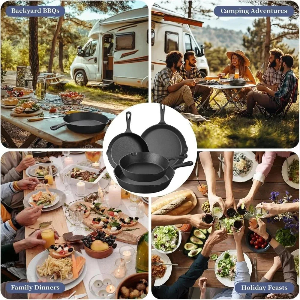 Cast Iron Skillet Even Heat Multi-Source Cooking