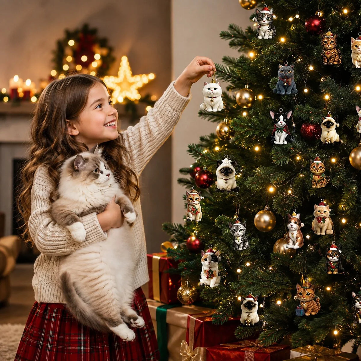 Cat Advent Calendar 24 Miniature Figurines for Christmas Countdown