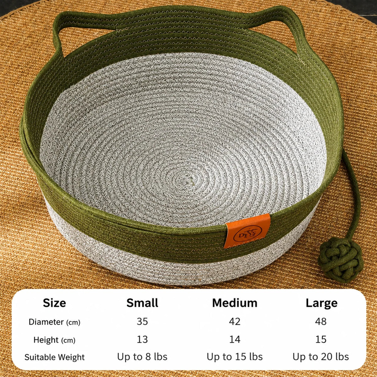 Cat Bed Hand-Woven Cotton Rope Cozy Resting Spot