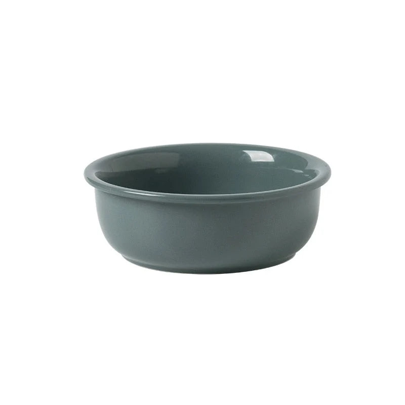 Cat Bowl Adjustable Height Ceramic & Oak Stand