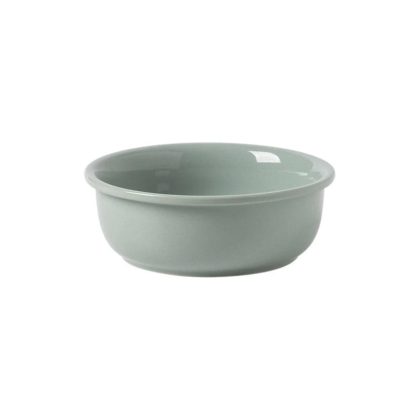 Cat Bowl Adjustable Height Ceramic & Oak Stand