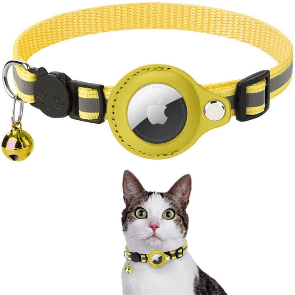Cat Collar Reflective Adjustable Nylon With GPS Tracker Holder