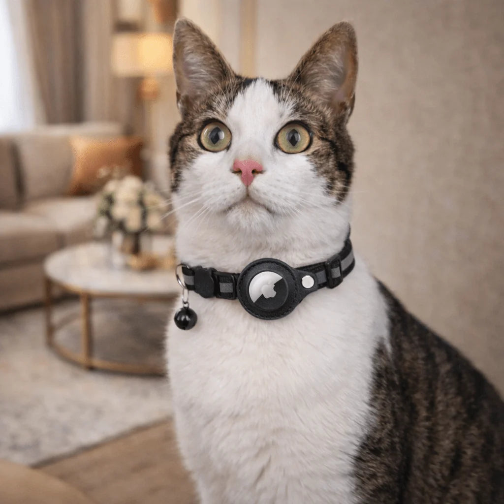 Cat Collar Reflective Adjustable Nylon With GPS Tracker Holder