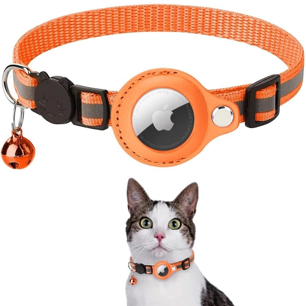 Cat Collar Reflective Adjustable Nylon With GPS Tracker Holder
