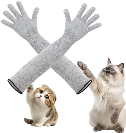 Cat Grooming Gloves Kevlar Extended Arm Protection