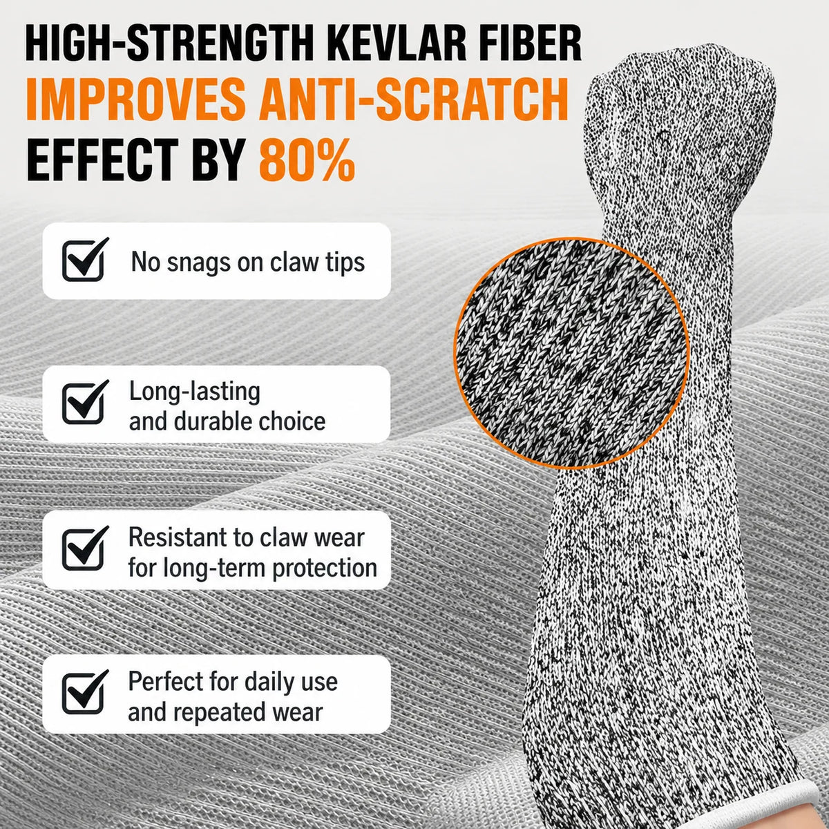 Cat Grooming Gloves Kevlar Extended Arm Protection