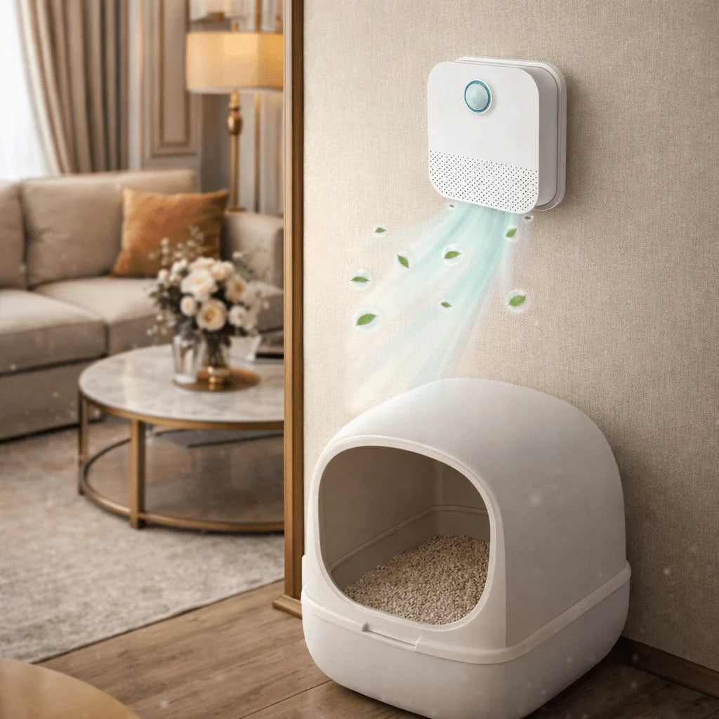 Cat Litter Odor Neutralizer Motion-Activated Rechargeable Whisper-Quiet