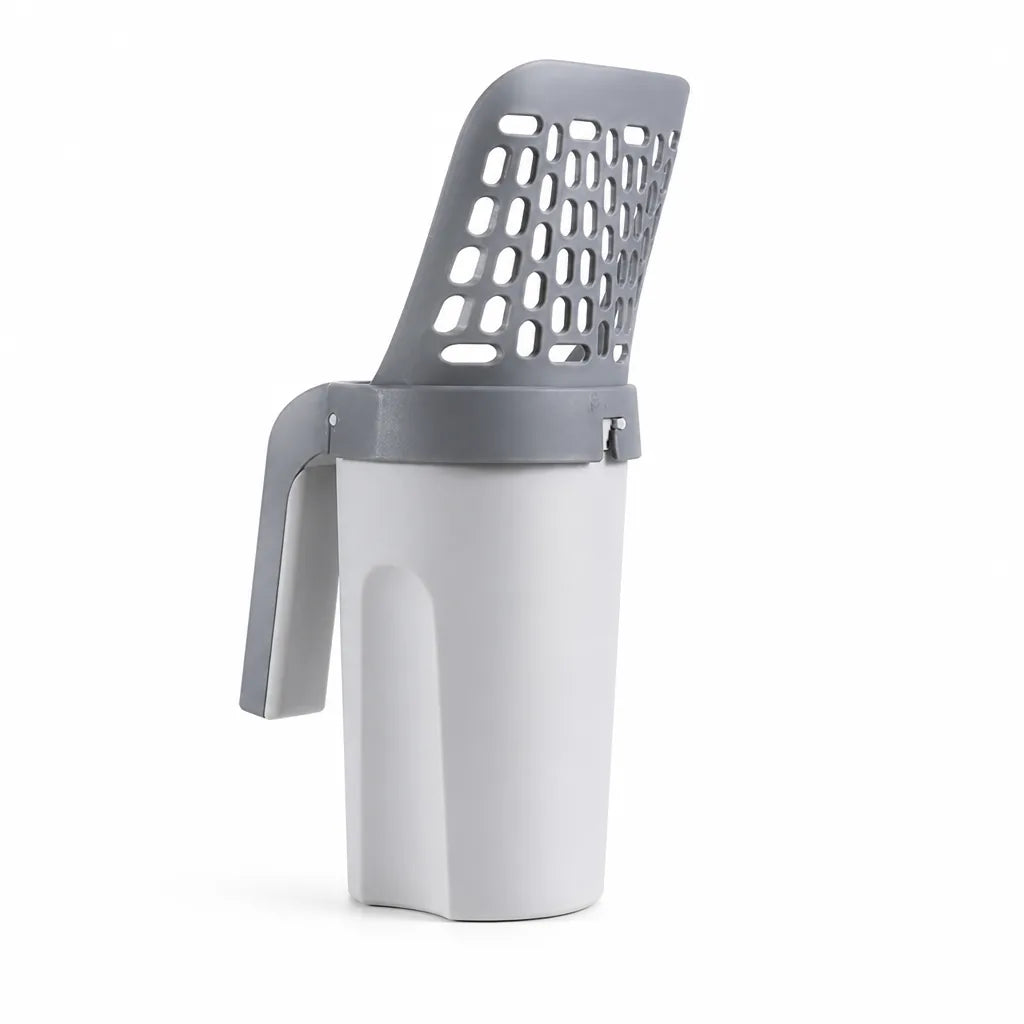 Cat Litter Scoop Integrated Waste Container Perforated Head
