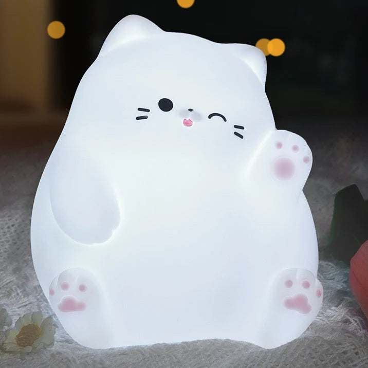 Cat Night Light Soft Silicone Diffused LED Glow
