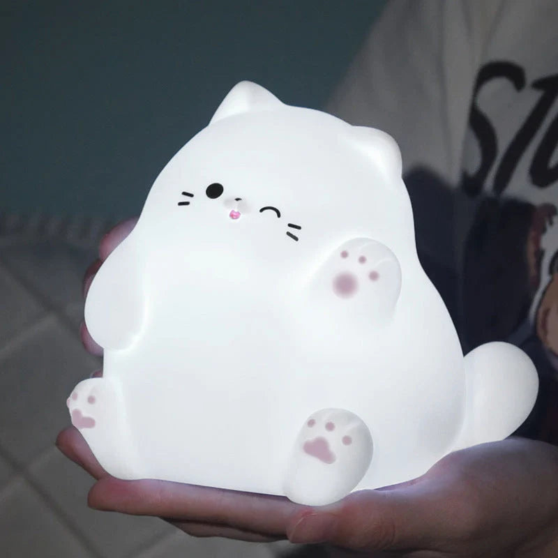 Cat Night Light Soft Silicone Diffused LED Glow