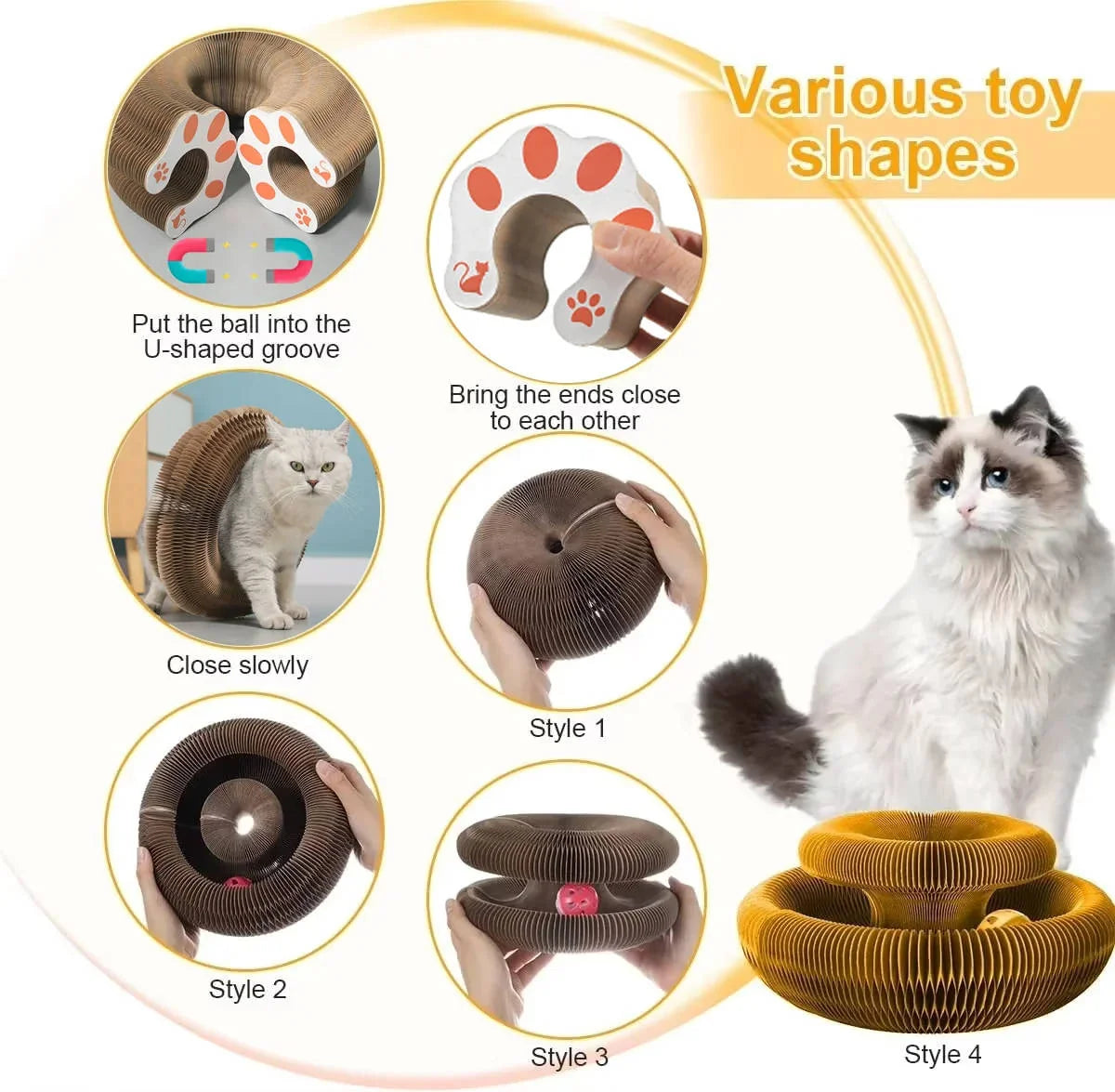 Cat Scratcher Magnetic Modular Panels & Enclosed Ball Track