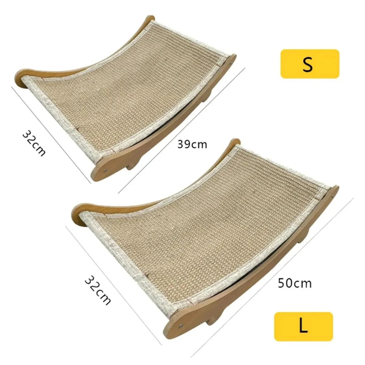 Cat Scratching Panel Sisal & Wood With Cozy Bed